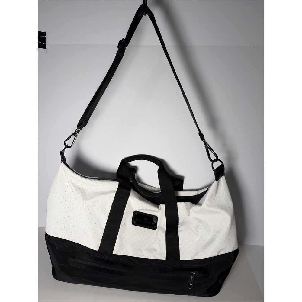 Adidas Stella McCartney Tote Bag Women Large White Black Gym Duffel EXC